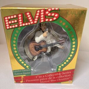 Carlton Cards Elvis BLUE CHRISTMAS Musical Collectible Tree Ornament. Collect